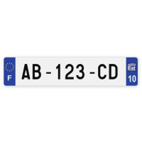 Plaques d'immatriculation VOITURE aluminium - 52x11cm - 10 - Aube