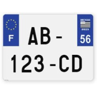 Plaques d'immatriculation 4X4 aluminium - 27,5x20cm - 56 - Morbihan