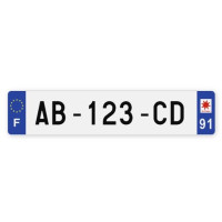 Plaques d'immatriculation VOITURE aluminium - 52x11cm - 91 - Essonne