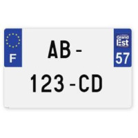 Plaques d'immatriculation MOTO CYCLO plexiglass - 21x13cm - 57 - Moselle