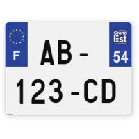 Plaques d'immatriculation 4X4 plexiglass - 27,5x20cm - 54 - Meurthe-et-Moselle