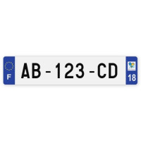 Plaques d'immatriculation VOITURE aluminium - 52x11cm - 18 - Cher
