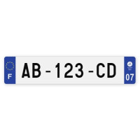 Plaques d'immatriculation VOITURE aluminium - 52x11cm - 07 - Ardèche