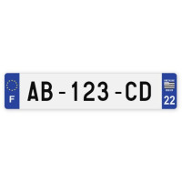 Plaques d'immatriculation VOITURE aluminium - 52x11cm - 22 - Côtes-d'Armor