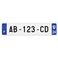 Plaques d'immatriculation VOITURE aluminium - 52x11cm - 24 - Dordogne