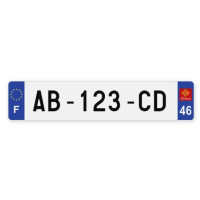 Plaques d'immatriculation VOITURE aluminium - 52x11cm - 46 - Lot