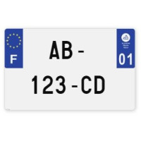 Plaques d'immatriculation MOTO CYCLO plexiglass - 21x13cm - 01 - Ain