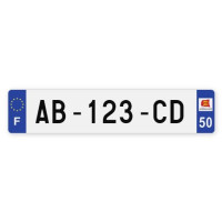 Plaques d'immatriculation VOITURE aluminium - 52x11cm - 50 - Manche