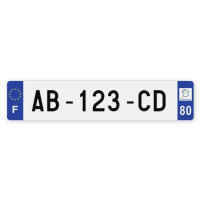 Plaques d'immatriculation VOITURE aluminium - 52x11cm - 80 - Somme