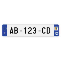 Plaques d'immatriculation VOITURE plexiglass - 52x11cm - 972 - Martinique
