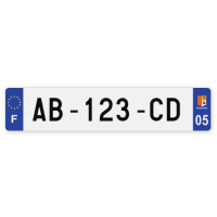 Plaques d'immatriculation VOITURE plexiglass - 52x11cm - 05 - Hautes-Alpes