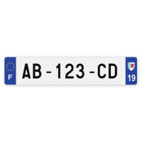 Plaques d'immatriculation VOITURE aluminium - 52x11cm - 19 - Corrèze
