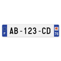 Plaques d'immatriculation VOITURE plexiglass - 52x11cm - 76 - Seine-Maritime