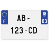 Plaques d'immatriculation MOTO CYCLO plexiglass - 21x13cm - 03 - Allier