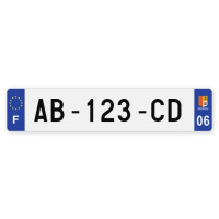Plaques d'immatriculation VOITURE aluminium - 52x11cm - 06 - Alpes-Maritimes