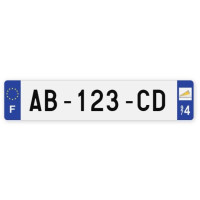 Plaques d'immatriculation VOITURE plexiglass - 52x11cm - 974 - La Réunion