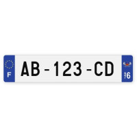 Plaques d'immatriculation VOITURE aluminium - 52x11cm - 976 - Mayotte