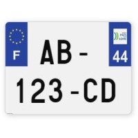 Plaques d'immatriculation 4X4 plexiglass - 27,5x20cm - 44 - Loire-Atlantique