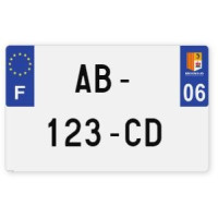 Plaques d'immatriculation MOTO CYCLO plexiglass - 21x13cm - 06 - Alpes-Maritimes