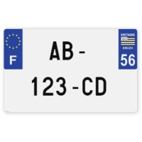 Plaques d'immatriculation MOTO CYCLO plexiglass - 21x13cm - 56 - Morbihan