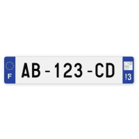Plaques d'immatriculation VOITURE aluminium - 52x11cm - 973 - Guyane