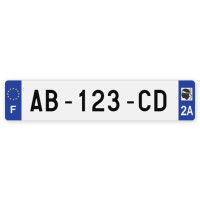 Plaques d'immatriculation VOITURE plexiglass - 52x11cm - 2A - Corse-du-Sud