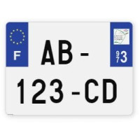 Plaques d'immatriculation 4X4 aluminium - 27,5x20cm - 973 - Guyane