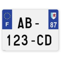 Plaques d'immatriculation 4X4 plexiglass - 27,5x20cm - 87 - Haute-Vienne