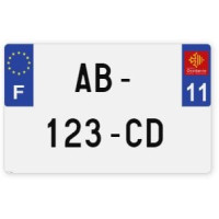 Plaques d'immatriculation MOTO CYCLO plexiglass - 21x13cm - 11 - Aude