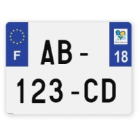 Plaques d'immatriculation 4X4 plexiglass - 27,5x20cm - 18 - Cher