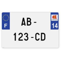 Plaques d'immatriculation MOTO CYCLO plexiglass - 21x13cm - 14 - Calvados