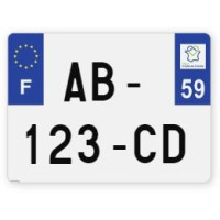 Plaques d'immatriculation 4X4 aluminium - 27,5x20cm - 59 - Nord