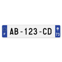 Plaques d'immatriculation VOITURE aluminium - 52x11cm - 73 - Savoie