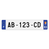 Plaques d'immatriculation VOITURE aluminium - 52x11cm - 83 - Var
