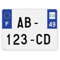 Plaques d'immatriculation 4X4 plexiglass - 27,5x20cm - 49 - Maine-et-Loire
