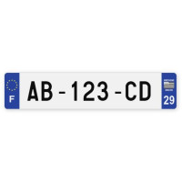Plaques d'immatriculation VOITURE aluminium - 52x11cm - 29 - Finistère