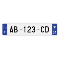 Plaques d'immatriculation VOITURE plexiglass - 52x11cm - 01 - Ain
