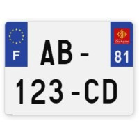 Plaques d'immatriculation 4X4 plexiglass - 27,5x20cm - 81 - Tarn