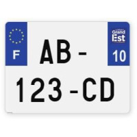 Plaques d'immatriculation 4X4 plexiglass - 27,5x20cm - 10 - Aube