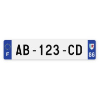 Plaques d'immatriculation VOITURE aluminium - 52x11cm - 86 - Vienne