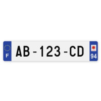 Plaques d'immatriculation VOITURE aluminium - 52x11cm - 94 - Val-de-Marne