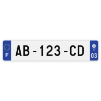 Plaques d'immatriculation VOITURE plexiglass - 52x11cm - 03 - Allier