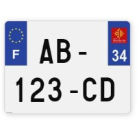 Plaques d'immatriculation 4X4 aluminium - 27,5x20cm - 34 - Hérault