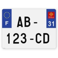 Plaques d'immatriculation 4X4 plexiglass - 27,5x20cm - 31 - Haute-Garonne