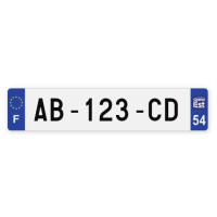 Plaques d'immatriculation VOITURE aluminium - 52x11cm - 54 - Meurthe-et-Moselle