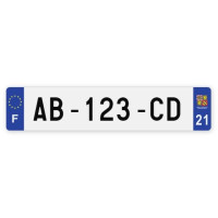 Plaques d'immatriculation VOITURE plexiglass - 52x11cm - 21 - Côte-d'Or