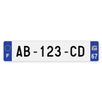 Plaques d'immatriculation VOITURE aluminium - 52x11cm - 67 - Bas-Rhin