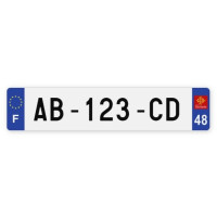 Plaques d'immatriculation VOITURE plexiglass - 52x11cm - 48 - Lozère