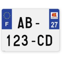 Plaques d'immatriculation 4X4 plexiglass - 27,5x20cm - 27 - Eure