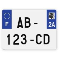 Plaques d'immatriculation 4X4 aluminium - 27,5x20cm - 2A - Corse-du-Sud